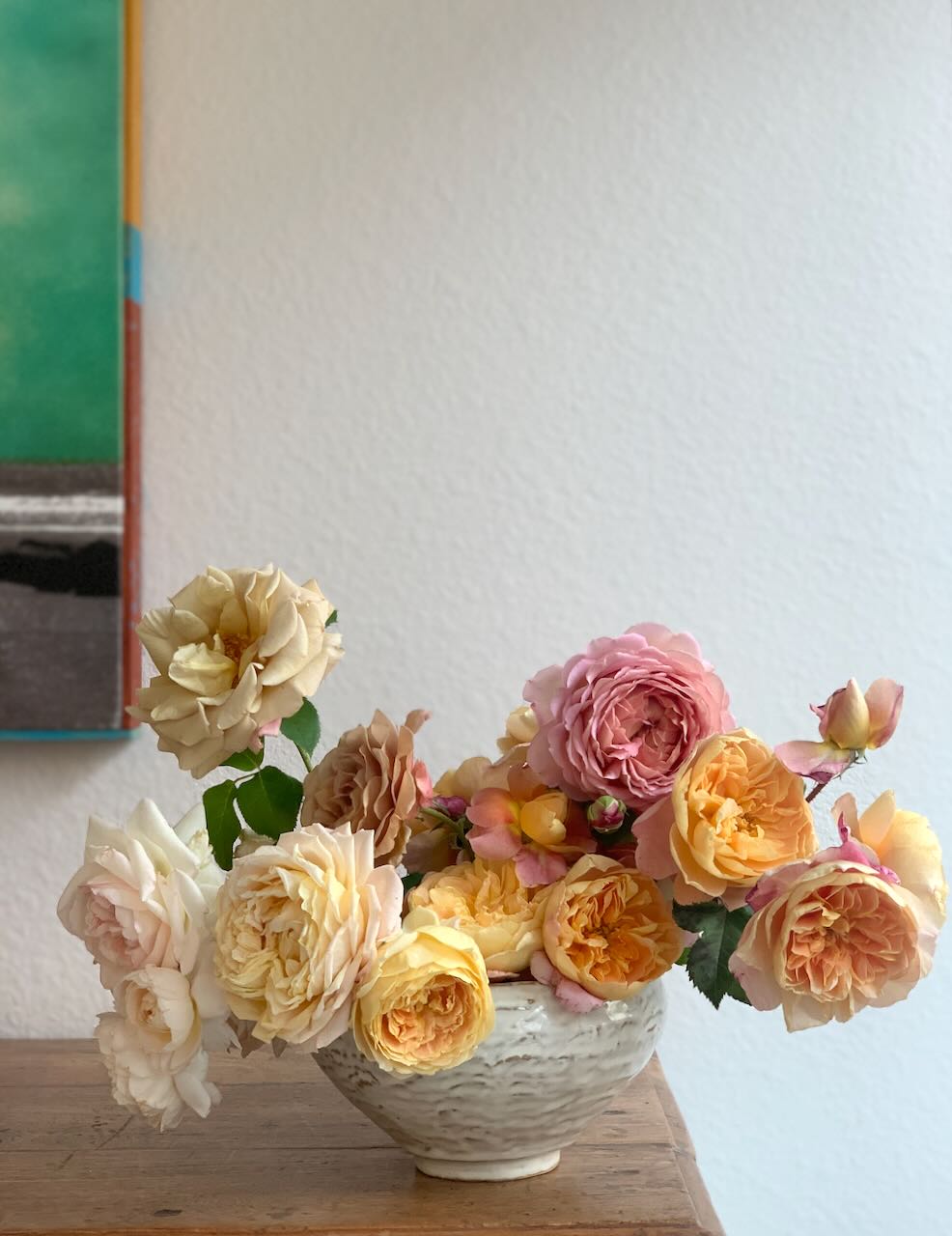 garden rose arrangement